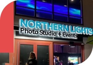 Northern Lights Photo Studio channel letter storefront sign